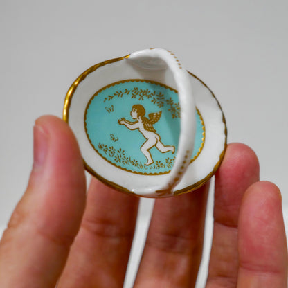 Vintage Spode England Fine Bone China Miniature Cherub Porcelain Set – Teal & Gold