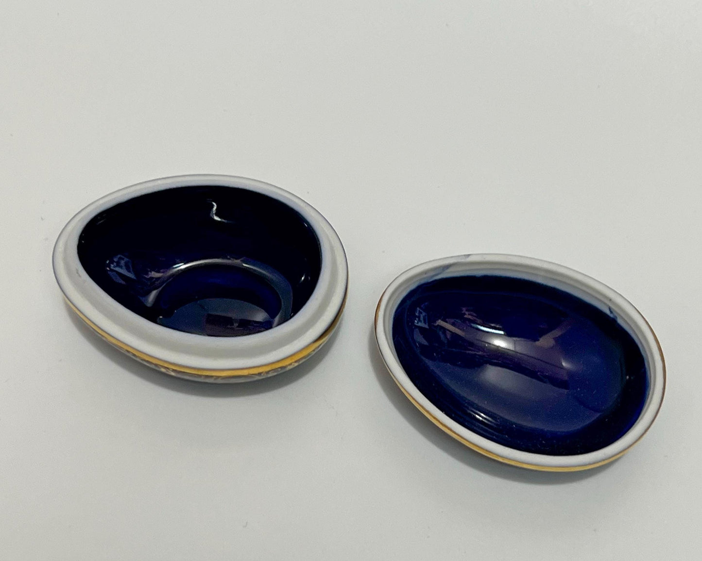 Vintage Limoges Castel Porcelain Trinket Cobalt Egg Gold Trim and Retired Miniature Urn