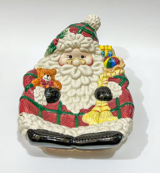 Adorable Christmas Santa Candy Nut Dish - Vintage Jay Imports Ceramic Xmas Decor