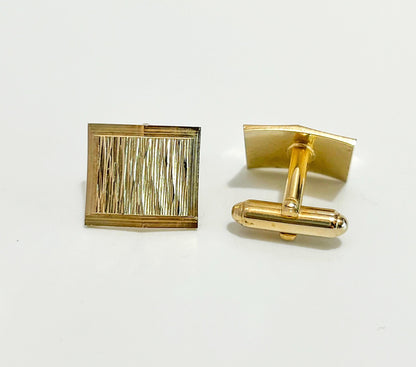 Vintage Gold-tone Retro Cufflinks | Gift for Him | Men's Suit & Tie Accessories