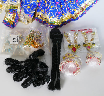 Vintage Radha Krishna Murtis with Dresses and Jewelry | Hand-Painted Hindu Deities