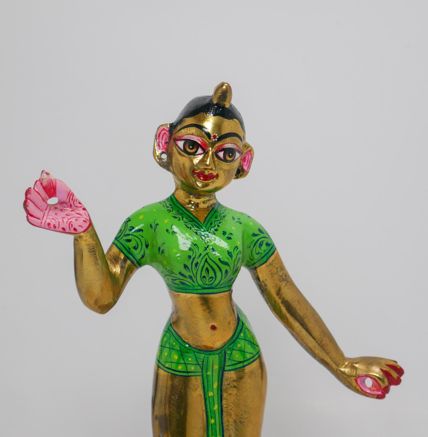 Vintage Brass Sri Sri Radha Krishna Murti Statues | Hindu God Deity with Dresses