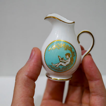 Vintage Spode England Fine Bone China Miniature Cherub Porcelain Set – Teal & Gold