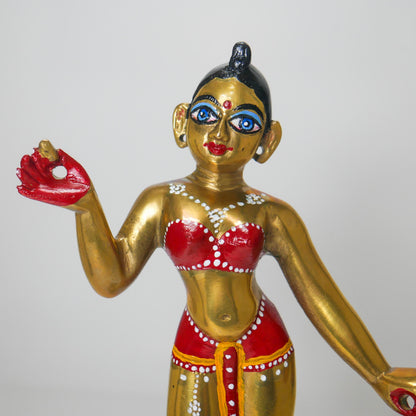 9" Gorgeous Vintage Sri Sri Radha Krishna Murti Statues With Dresses and Jewelry
