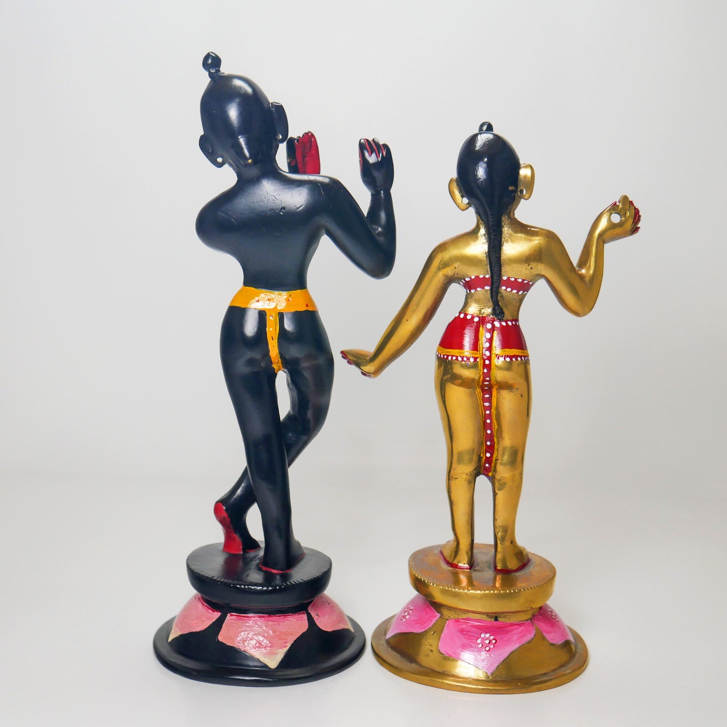 9" Gorgeous Vintage Sri Sri Radha Krishna Murti Statues With Dresses and Jewelry