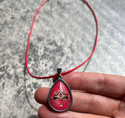 18" Handmade Kali Maa Pendant Necklace | Spiritual Protection Amulet Jewelry Gift