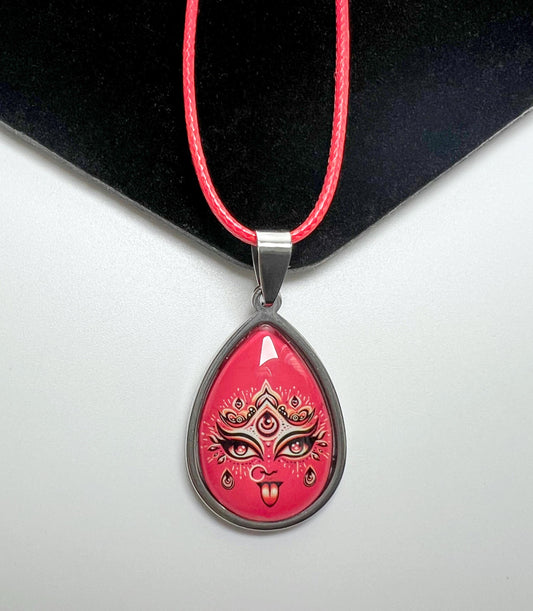 18" Handmade Kali Maa Pendant Necklace | Spiritual Protection Amulet Jewelry Gift