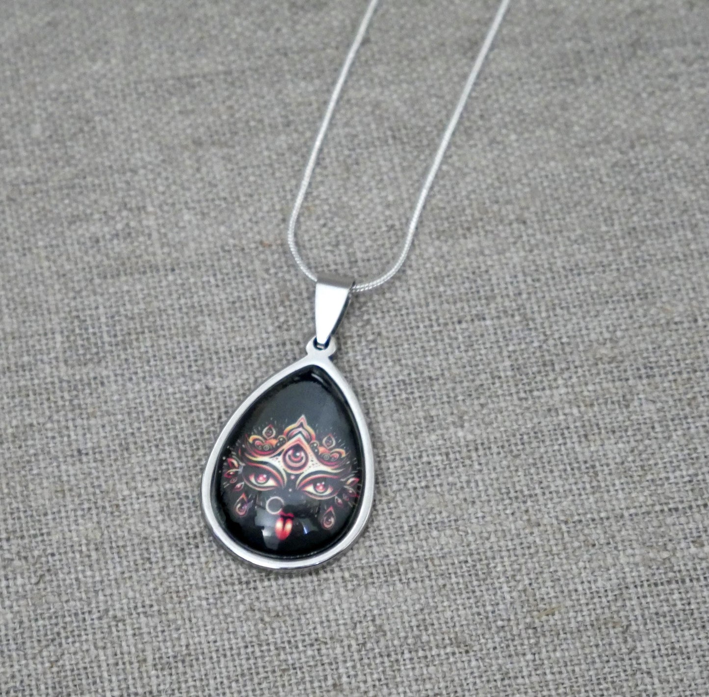 20" Hindu Kali Maa Pendant Necklace | Spiritual Protection Amulet Jewelry Gift