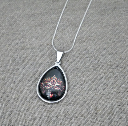 20" Hindu Kali Maa Pendant Necklace | Spiritual Protection Amulet Jewelry Gift