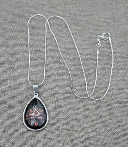 20" Hindu Kali Maa Pendant Necklace | Spiritual Protection Amulet Jewelry Gift