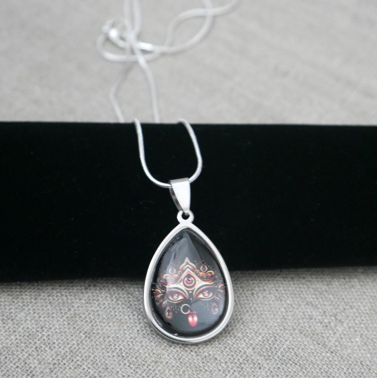 20" Hindu Kali Maa Pendant Necklace | Spiritual Protection Amulet Jewelry Gift
