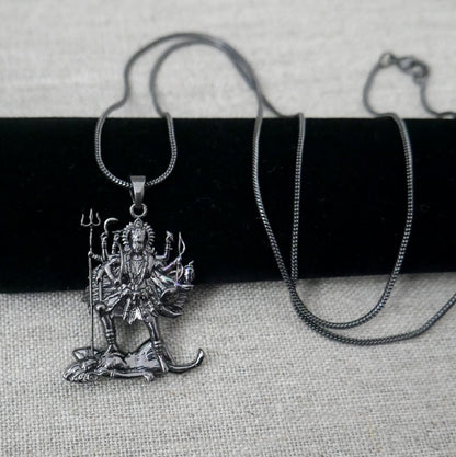 Kali Maa Necklace • Black Brass Pendant • Hindu Goddess Amulet • Spiritual Jewelry