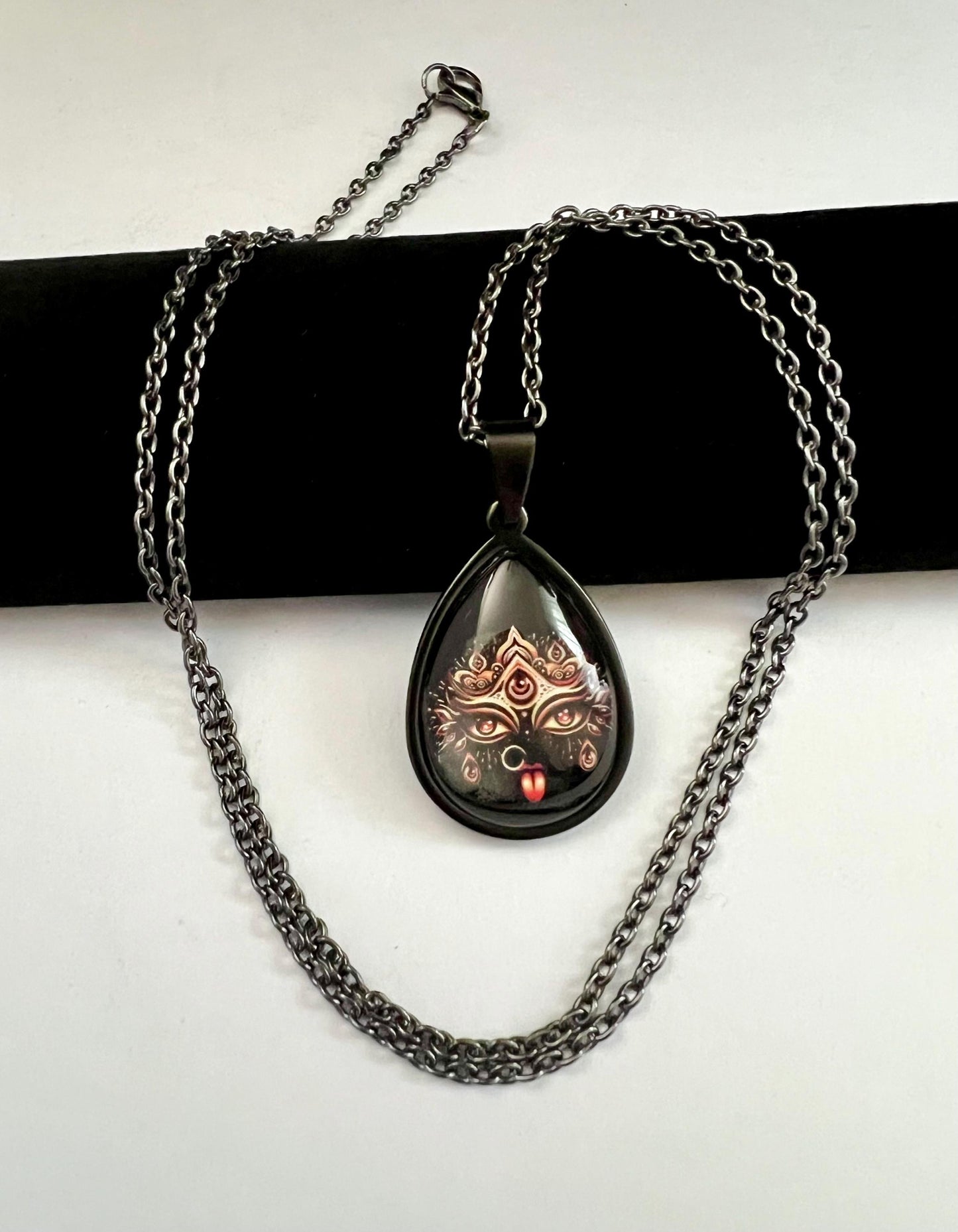 24" Hindu Kali Maa Pendant Necklace | Spiritual Protection Amulet Jewelry Gift