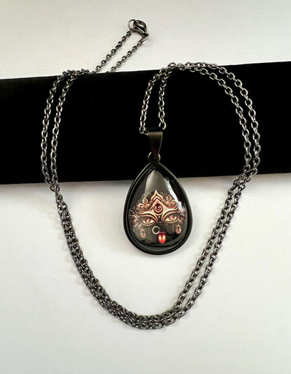 24" Hindu Kali Maa Pendant Necklace | Spiritual Protection Amulet Jewelry Gift