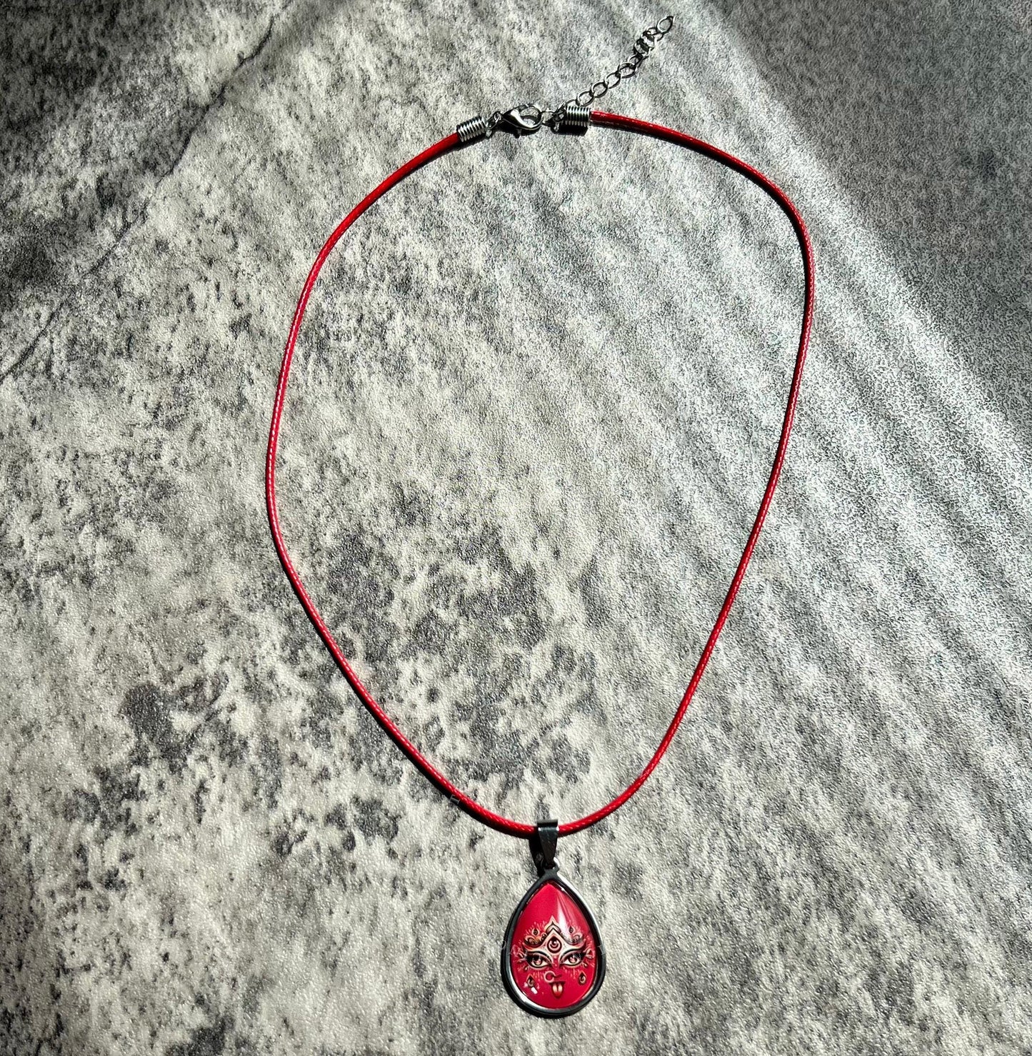 18" Handmade Kali Maa Pendant Necklace | Spiritual Protection Amulet Jewelry Gift