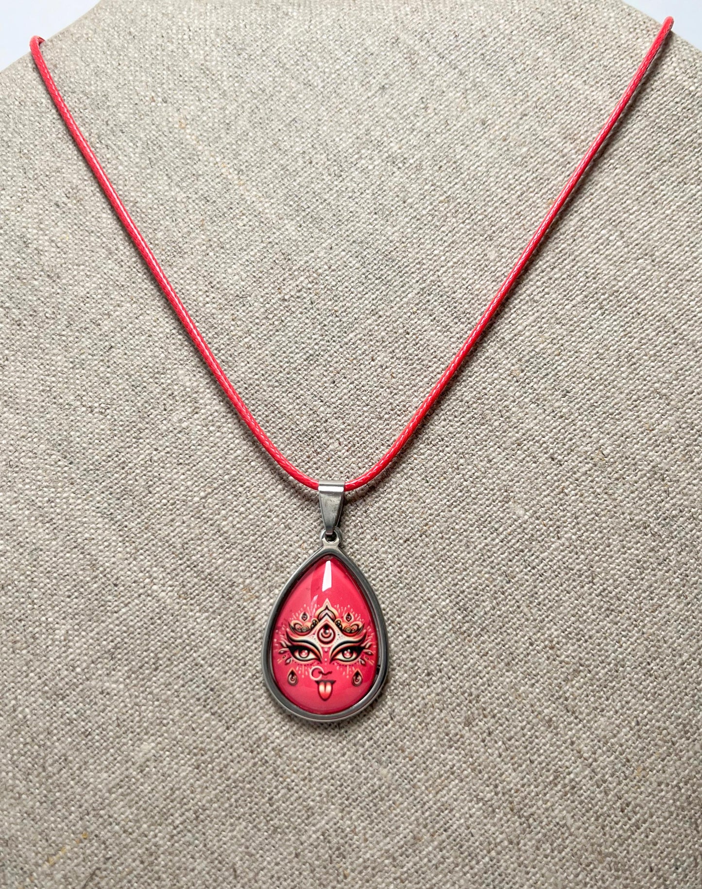 18" Handmade Kali Maa Pendant Necklace | Spiritual Protection Amulet Jewelry Gift