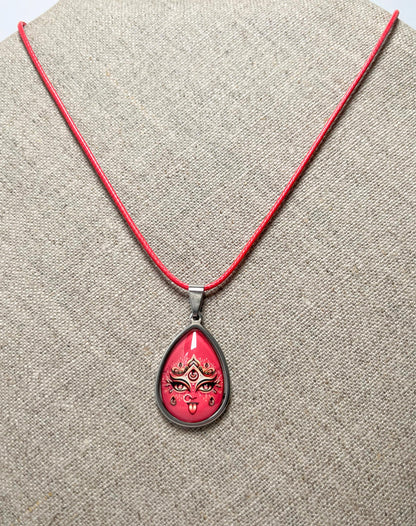 18" Handmade Kali Maa Pendant Necklace | Spiritual Protection Amulet Jewelry Gift