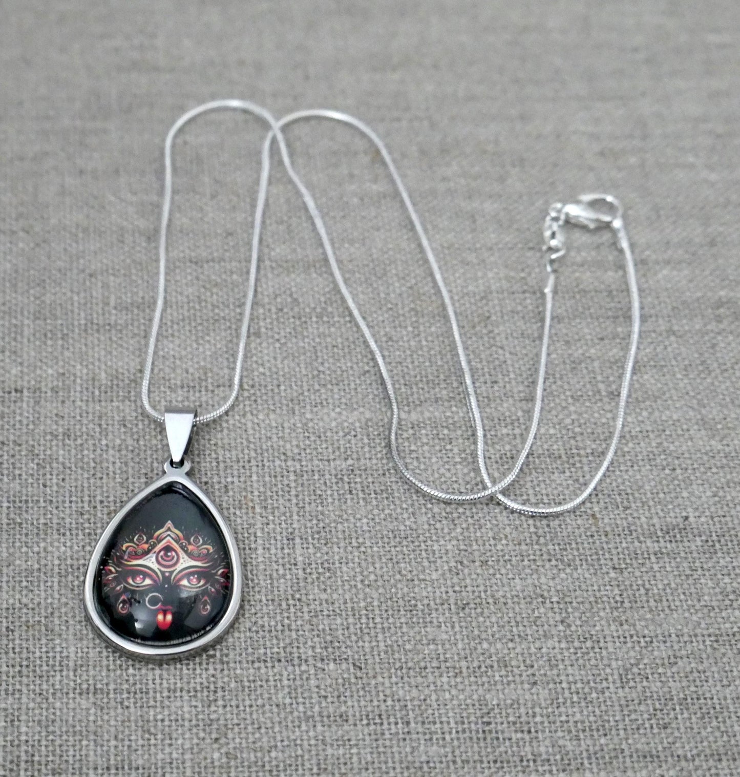 20" Hindu Kali Maa Pendant Necklace | Spiritual Protection Amulet Jewelry Gift