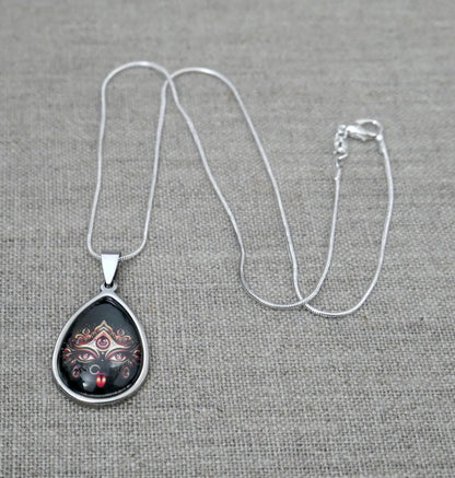 20" Hindu Kali Maa Pendant Necklace | Spiritual Protection Amulet Jewelry Gift