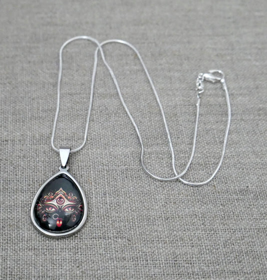 20" Hindu Kali Maa Pendant Necklace | Spiritual Protection Amulet Jewelry Gift