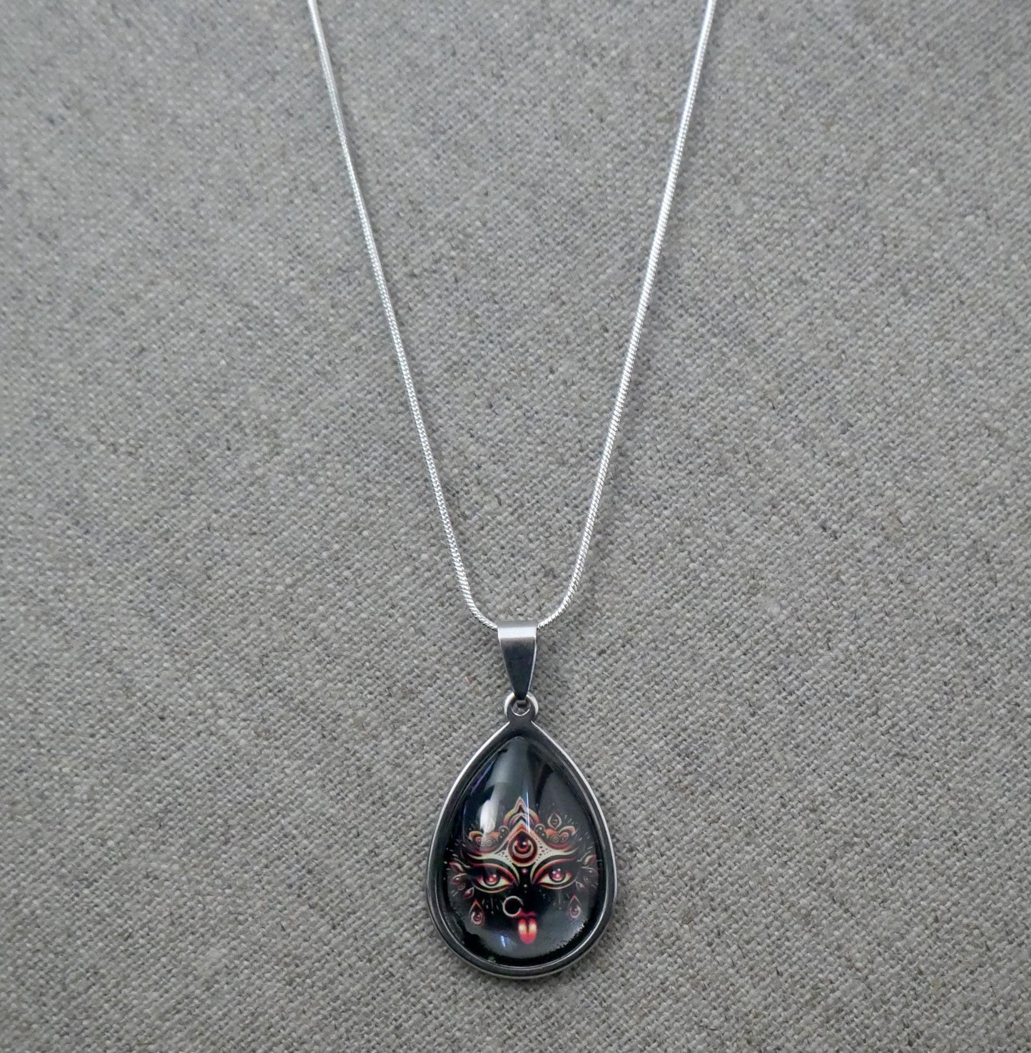 20" Hindu Kali Maa Pendant Necklace | Spiritual Protection Amulet Jewelry Gift
