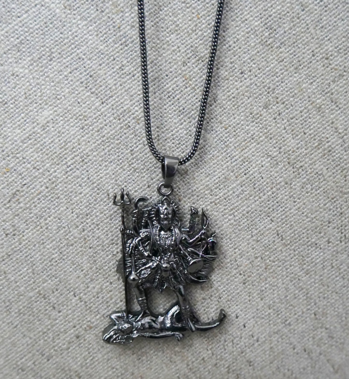 Kali Maa Necklace • Black Brass Pendant • Hindu Goddess Amulet • Spiritual Jewelry