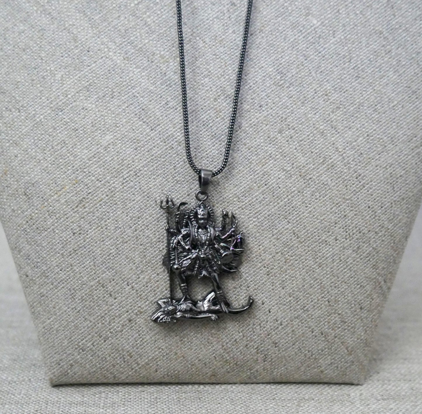 Kali Maa Necklace • Black Brass Pendant • Hindu Goddess Amulet • Spiritual Jewelry