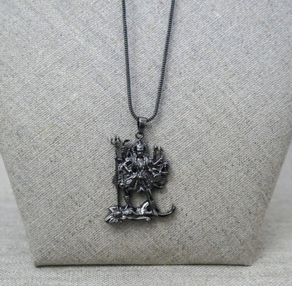 Kali Maa Necklace • Black Brass Pendant • Hindu Goddess Amulet • Spiritual Jewelry