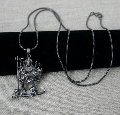 Kali Maa Necklace • Black Brass Pendant • Hindu Goddess Amulet • Spiritual Jewelry