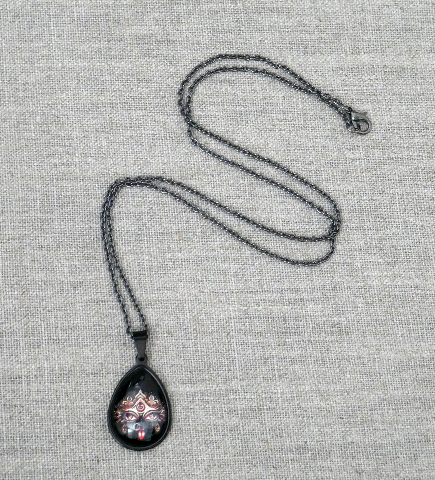 24" Hindu Kali Maa Pendant Necklace | Spiritual Protection Amulet Jewelry Gift