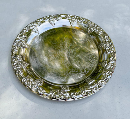 Vintage International Silver Co. Silver Plated Bud Vases Set w/ Serving Tray