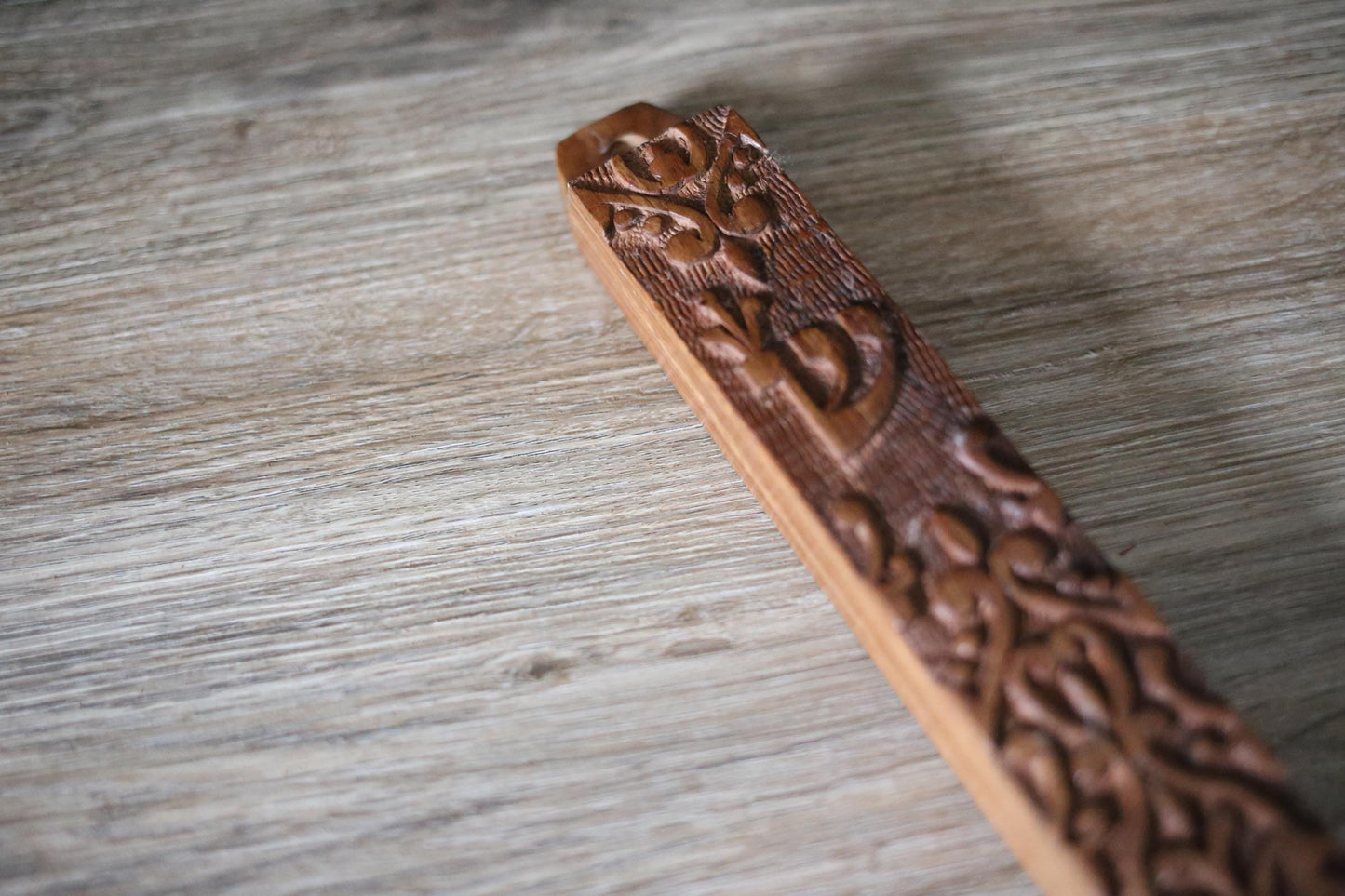 Hand Carved Wooden Mezuzah Case | Rosewood Mezuzah | Jewish Home Blessing Decor