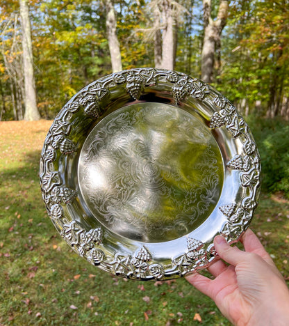 Vintage International Silver Co. Silver Plated Bud Vases Set w/ Serving Tray