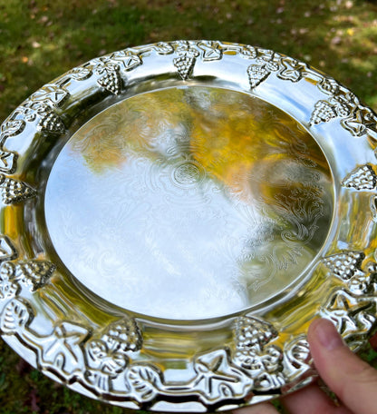 Vintage International Silver Co. Silver Plated Bud Vases Set w/ Serving Tray