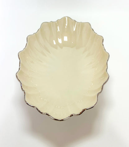 Vintage Lenox "Symphony" Scalloped Edge Silver Trimmed Oval Serving Bowl 11"