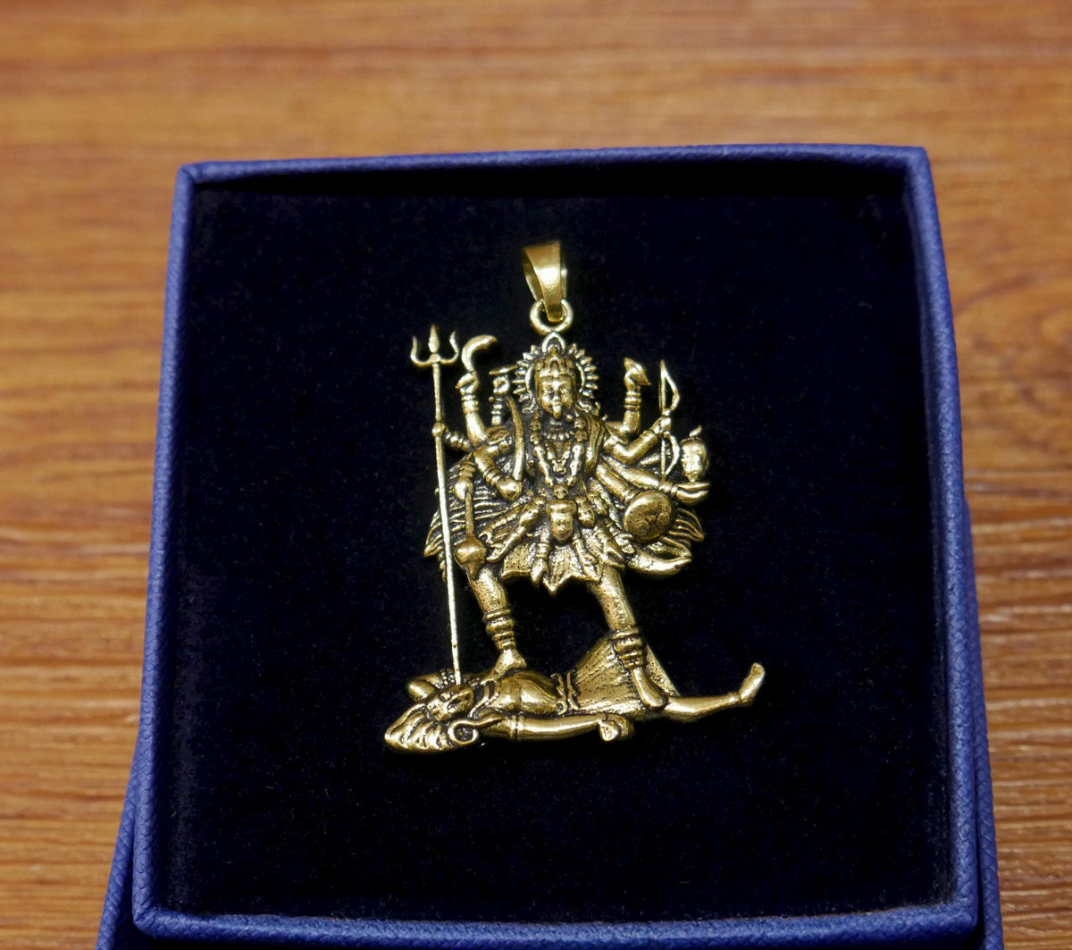 Kali Maa Pendant Brass | Hindu Goddess Kali Standing on Shiva Spiritual Jewelry Gift | Divine Feminine Protection Amulet