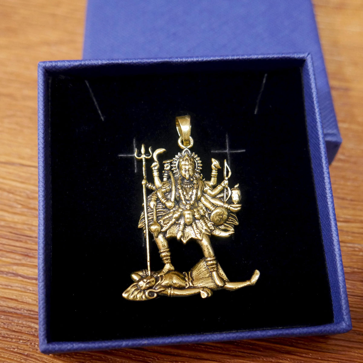 Kali Maa Pendant Brass | Hindu Goddess Kali Standing on Shiva Spiritual Jewelry Gift | Divine Feminine Protection Amulet