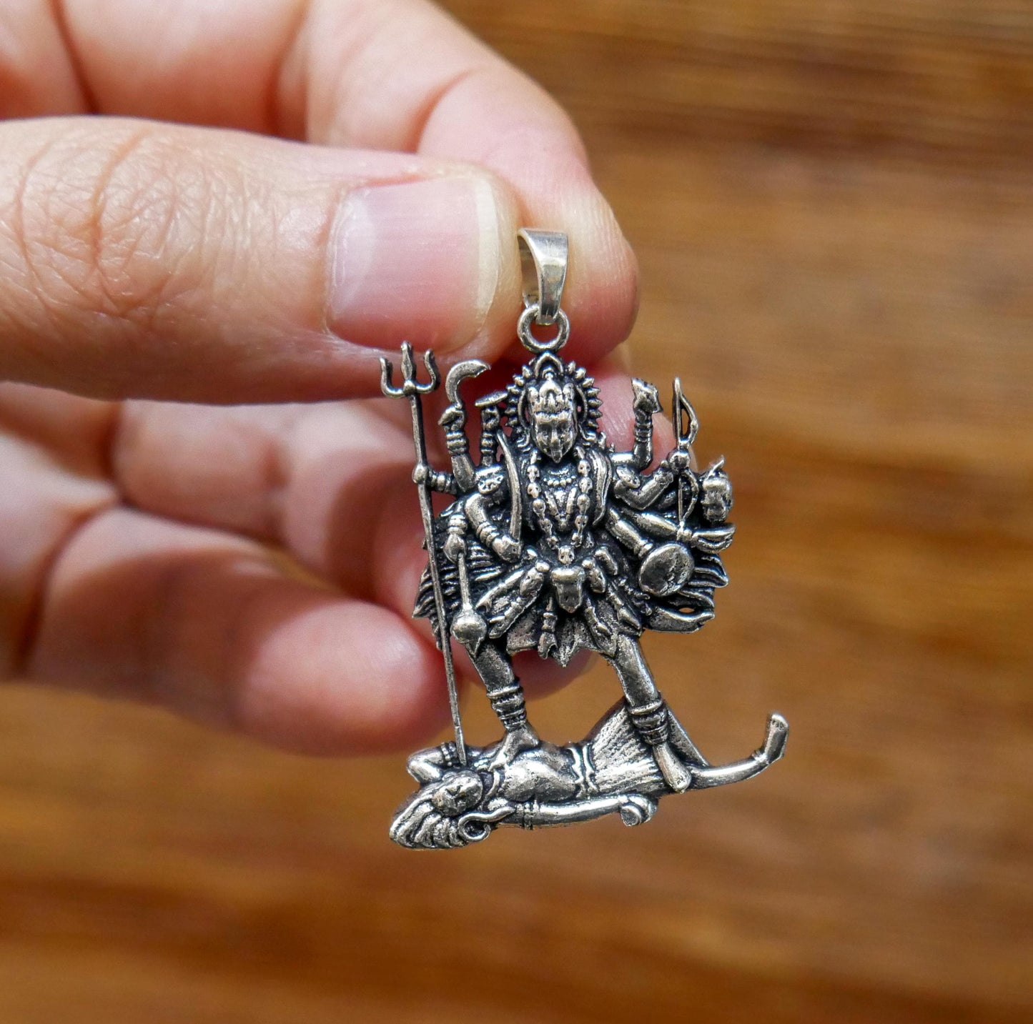 Kali Maa Pendant | Hindu Goddess Kali Standing on Shiva Spiritual Jewelry Gift | Divine Feminine Protection Amulet