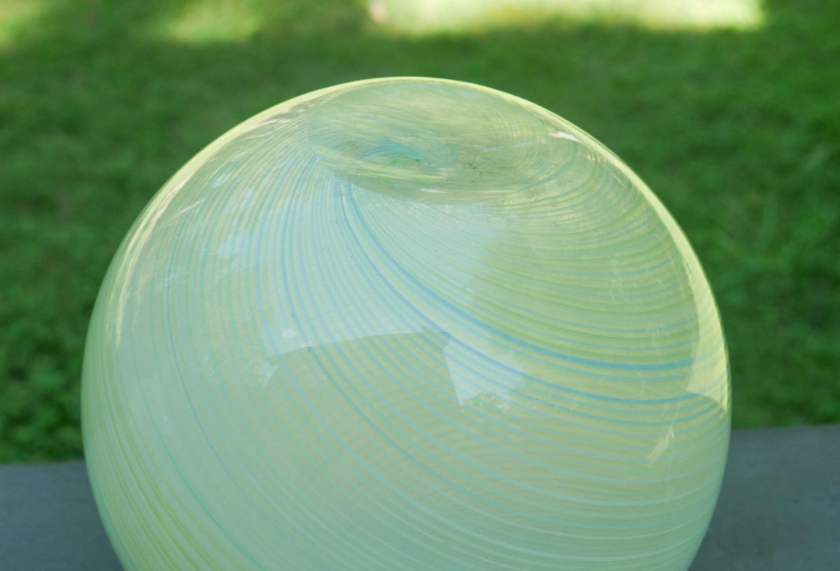 7.5" Vintage Dansk International Designs Art Glass Swirl Sphere / Orb Vase
