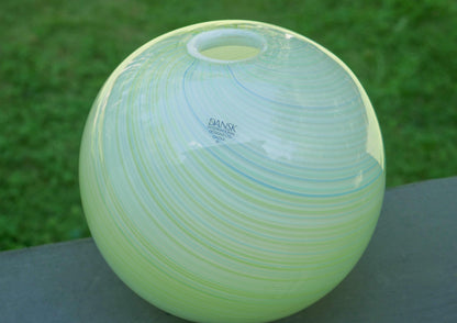 7.5" Vintage Dansk International Designs Art Glass Swirl Sphere / Orb Vase