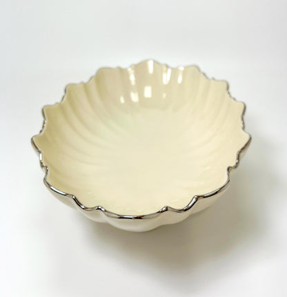 Vintage Lenox "Symphony" Scalloped Edge Silver Trimmed Oval Serving Bowl 11"