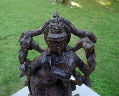 Large 24" Vintage Lord Krishna Wood Carving | Hand Carved Venugopala Flute Player | Sacred Hindu Altar Art