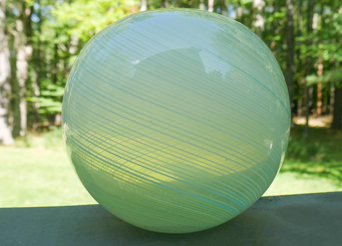 7.5" Vintage Dansk International Designs Art Glass Swirl Sphere / Orb Vase