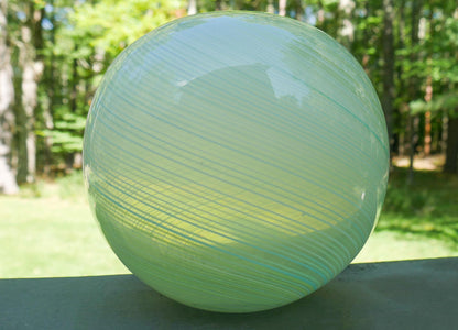 7.5" Vintage Dansk International Designs Art Glass Swirl Sphere / Orb Vase