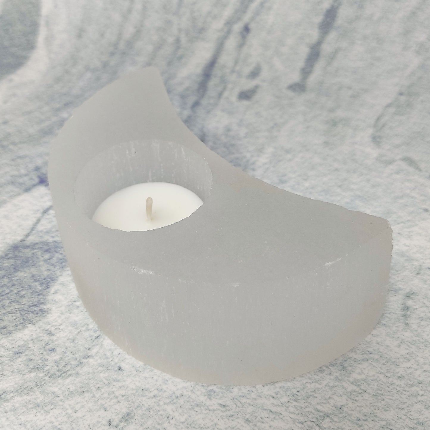Selenite Half Moon Crystal Tea Light Candle Holder Selenite Home Decor Gift