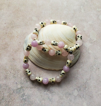 Kali Bracelet Set | Hindu Goddess Skull Beads Gemstone Jewelry Gift Set
