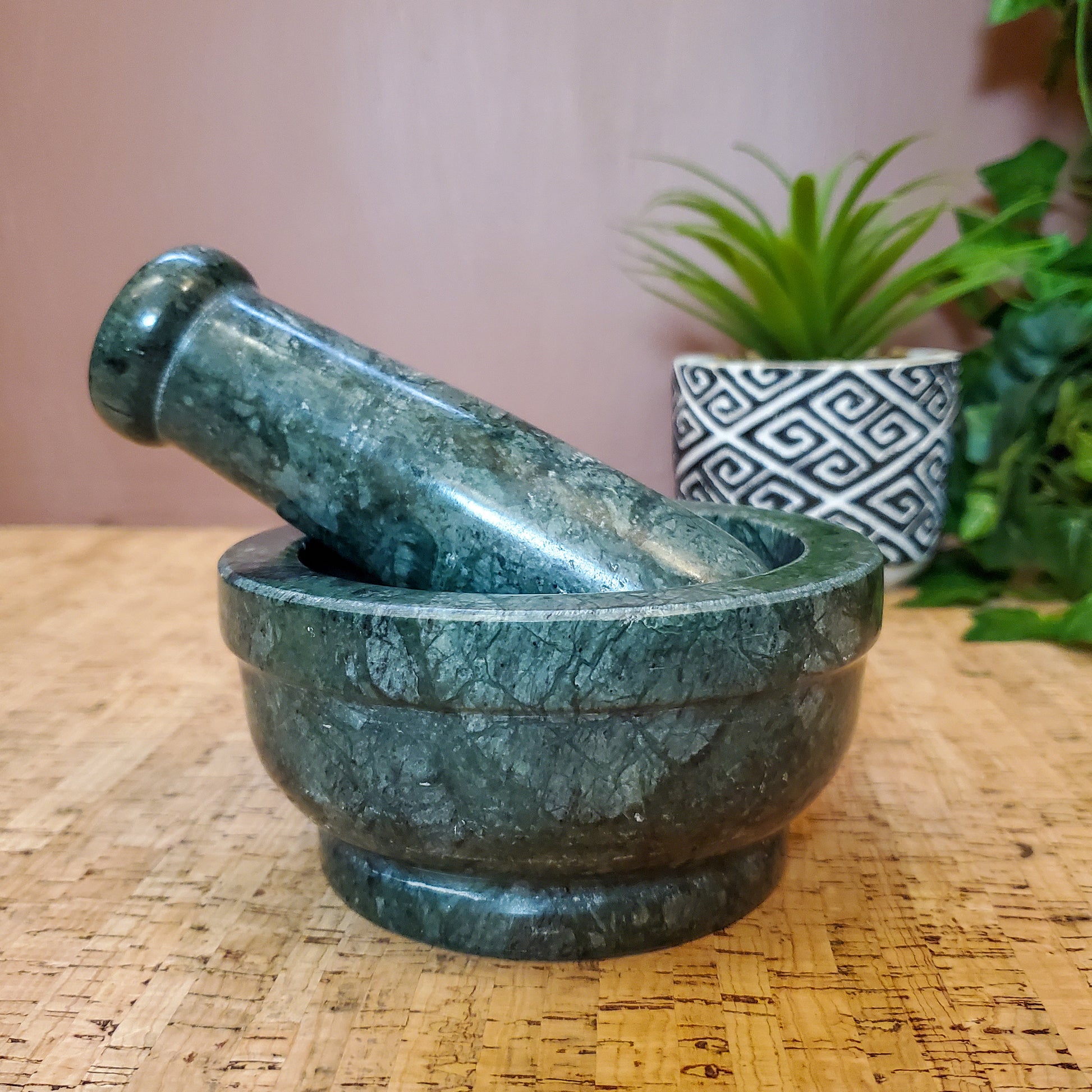 Green Marble Mortar and Pestle 