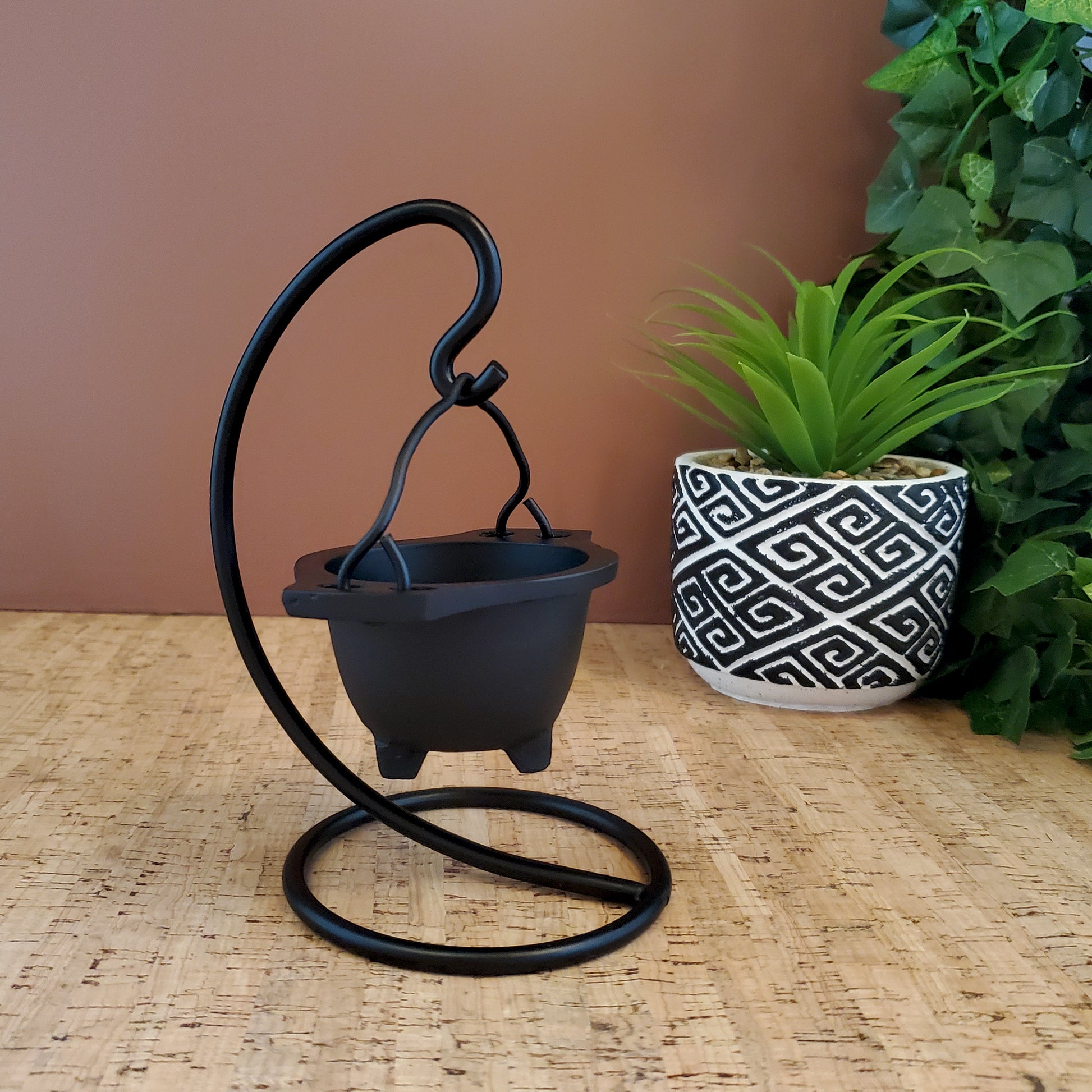 incense in plant pots Hanging Cauldron Incense Burner Bowl with Stand -Black Cast Iron Incen – Montecinos Ethnic