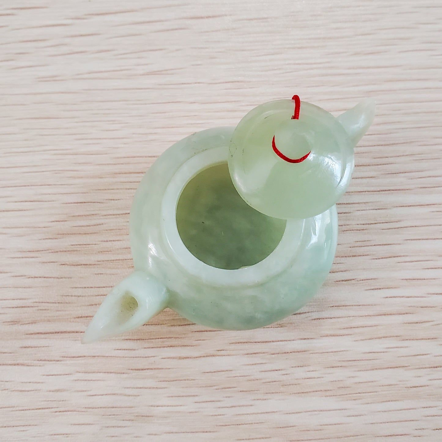 Chinese Xiu Jade Miniature Teapot | Collectible Handmade Natural Jade Trinket
