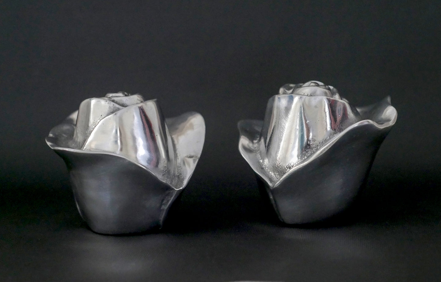 Pewter Salt and Pepper Shakers |  Rose Buds Vintage New Home Decor Shakers Gift